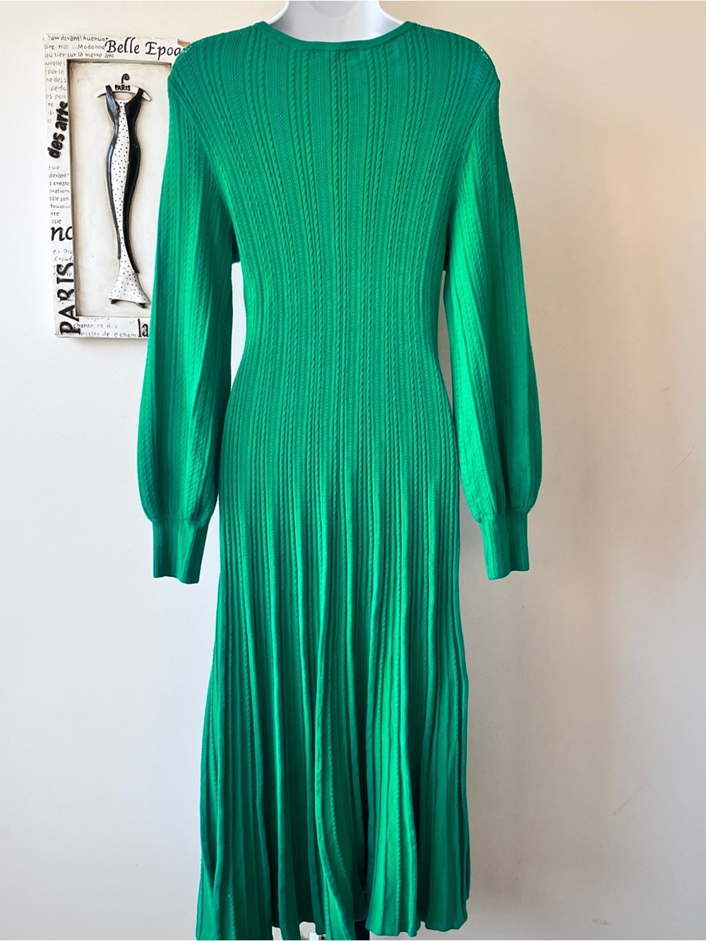 Boden Green V-Neck Twist Knit Midi Dress Size 10 - Picture 8 of 11